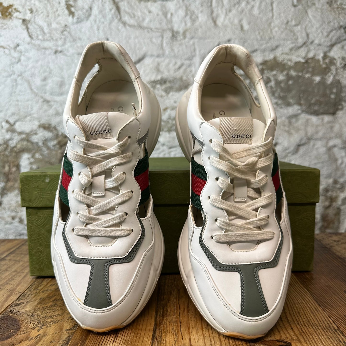 Gucci Rhyton Cut Out White Sneaker Sz 8