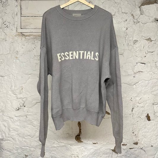 Fear of God Essentials Grey Knit Crewneck Sz M