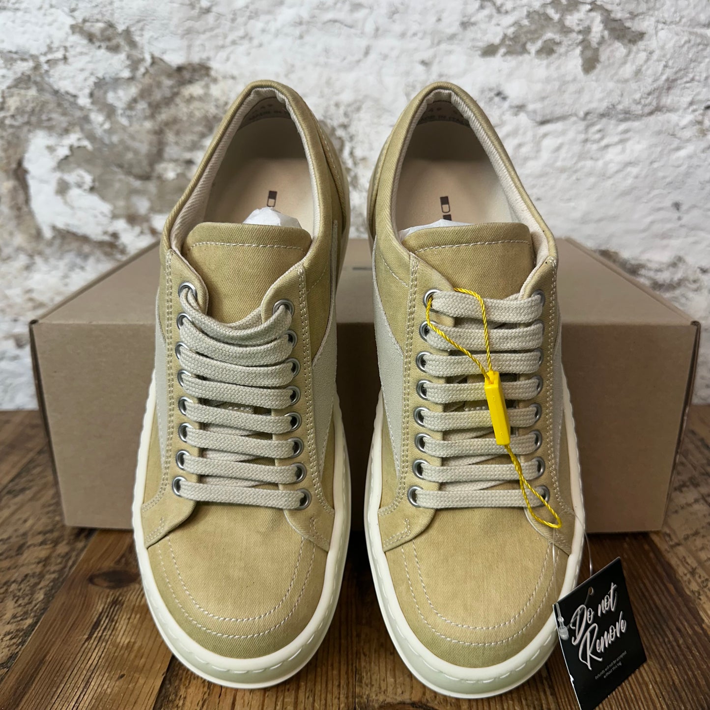 Rick Owens Parchment Milk Low Top Sneaker DS
