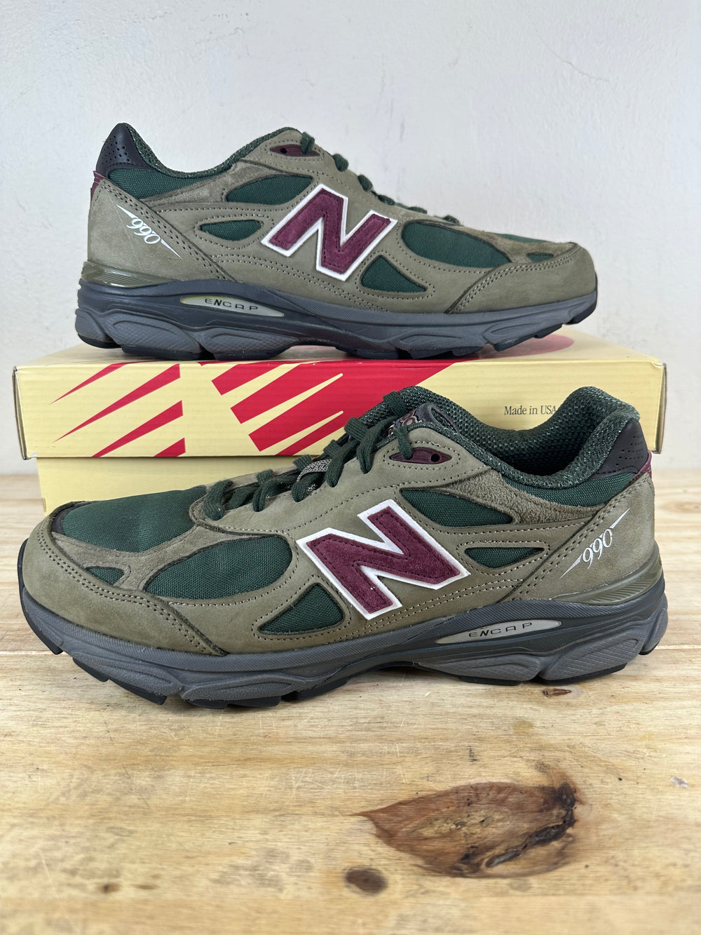 New Balance 990v3 MiUSA Teddy Santis Green Purple Sz 11