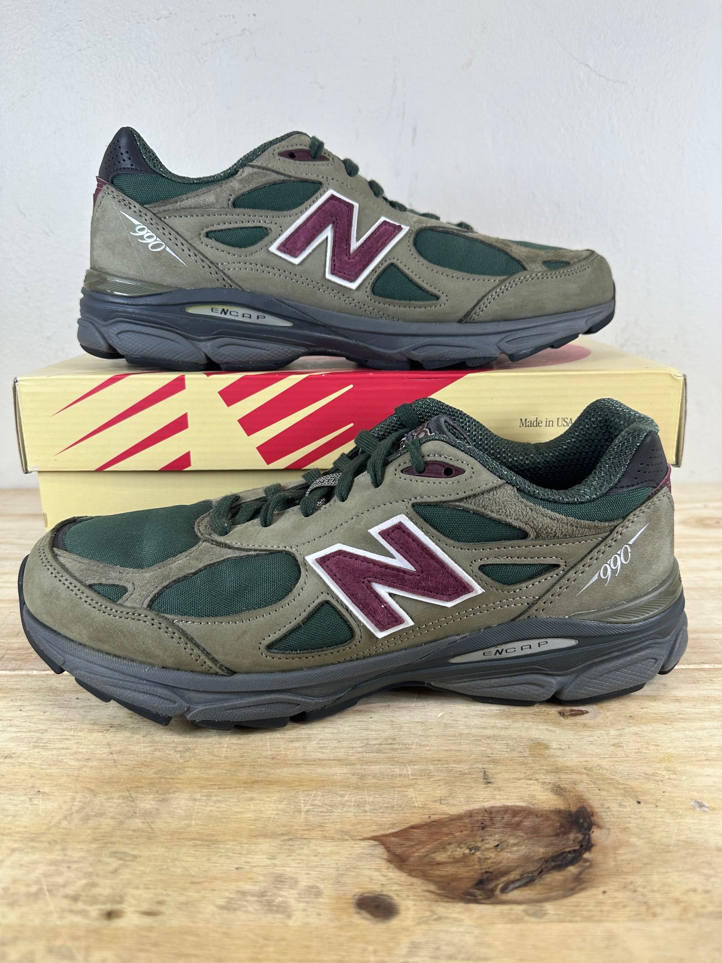 New Balance 990v3 MiUSA Teddy Santis Green Purple Sz 11
