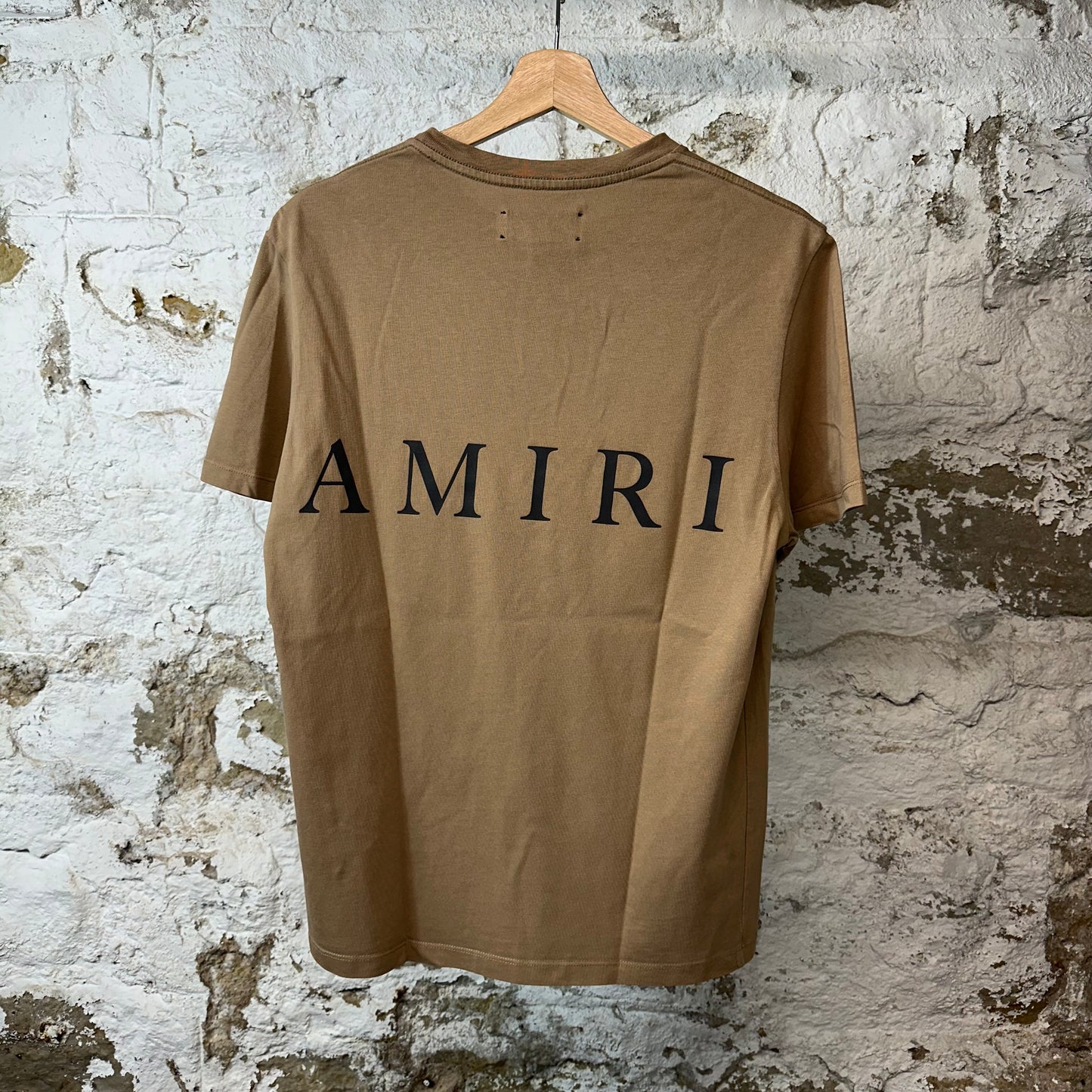 Amiri Black AM T-shirt Tan Sz S