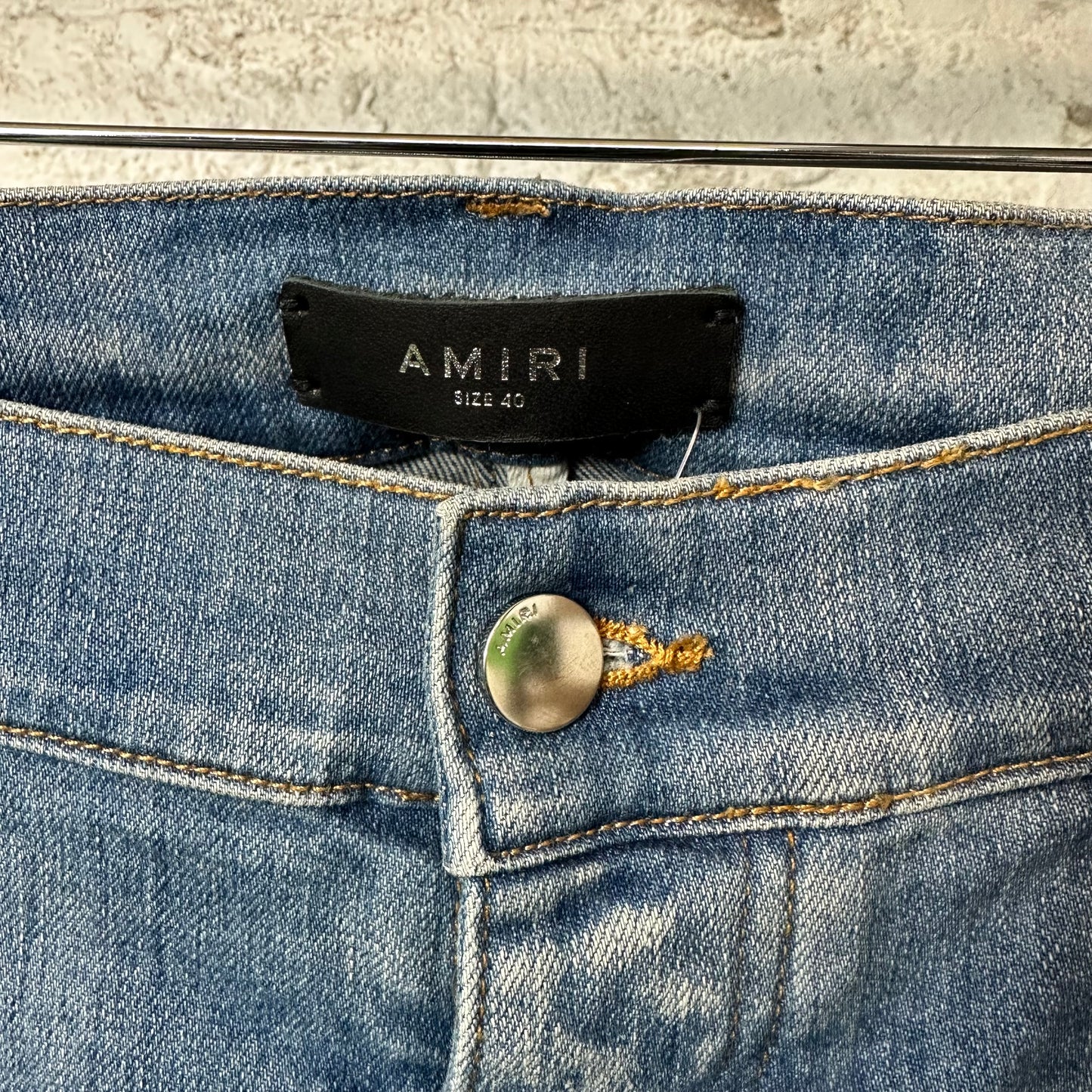 Amiri MX2 Multicolor Flannel Blue Denim Jeans Sz 40