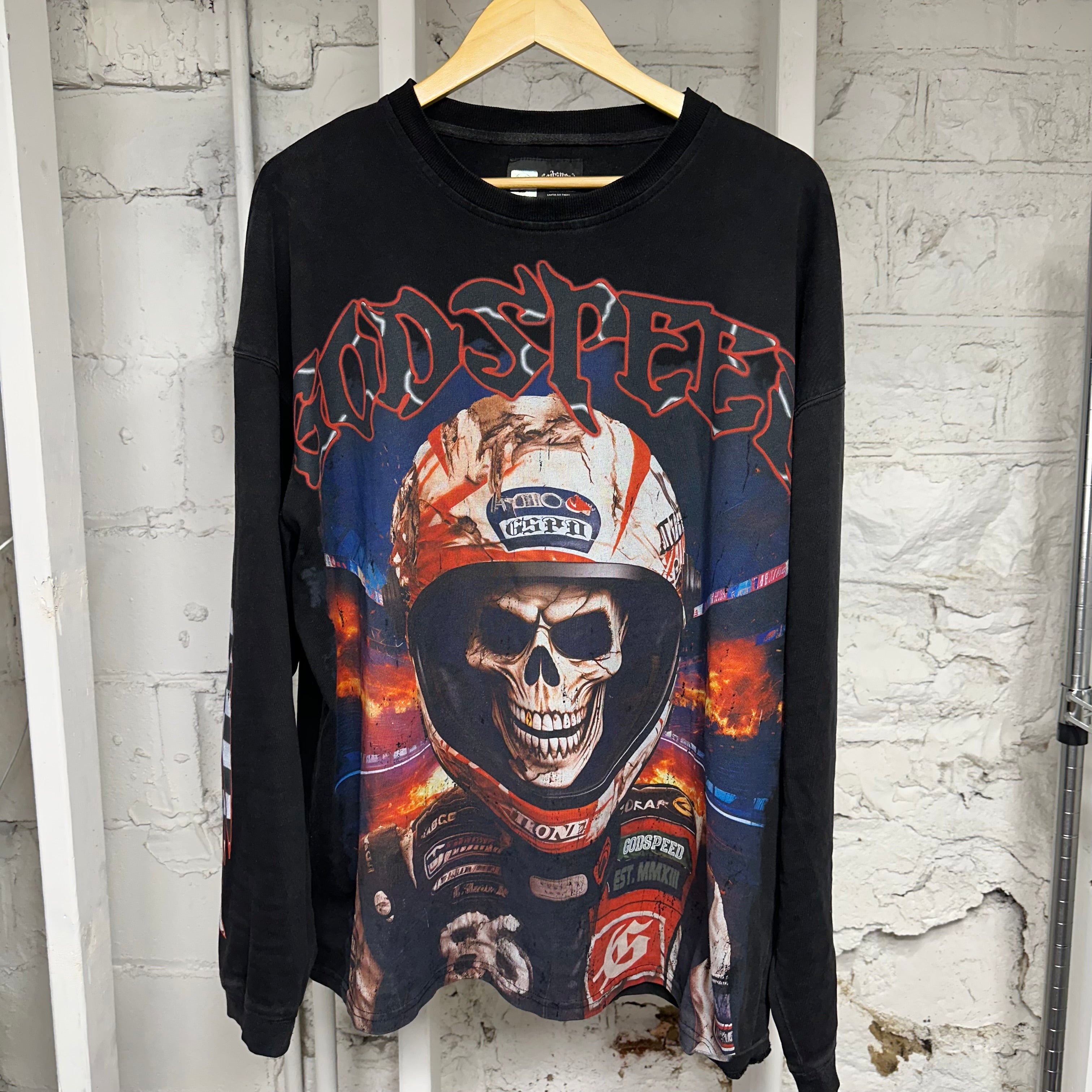 Godspeed Racer Goldie L/S T-Shirt Black Sz XXL
