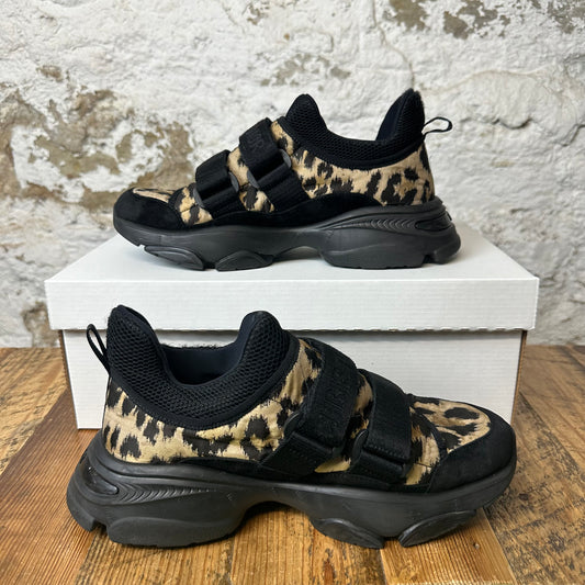 Dior D-Wander Leopard Print Black Sneaker Sz 6.5 (38.5) No Box