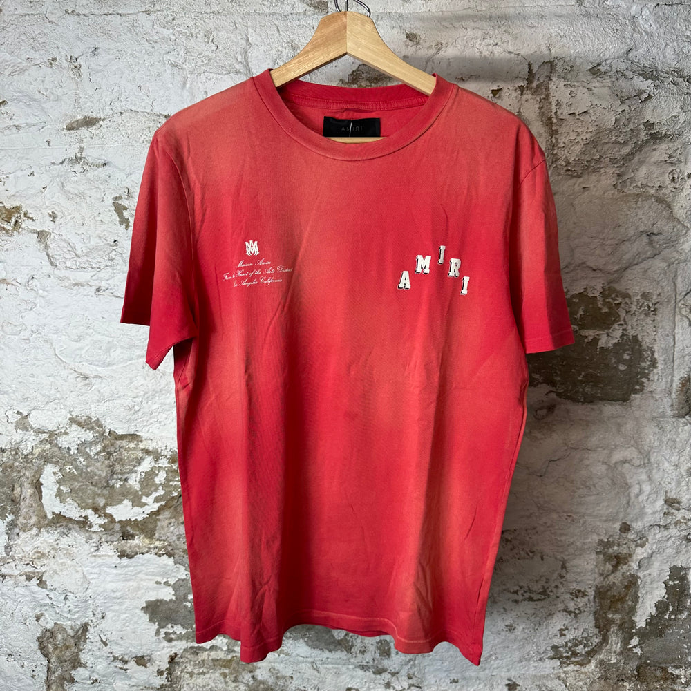 Amiri Cracked White Spell T-Shirt Red Sz S