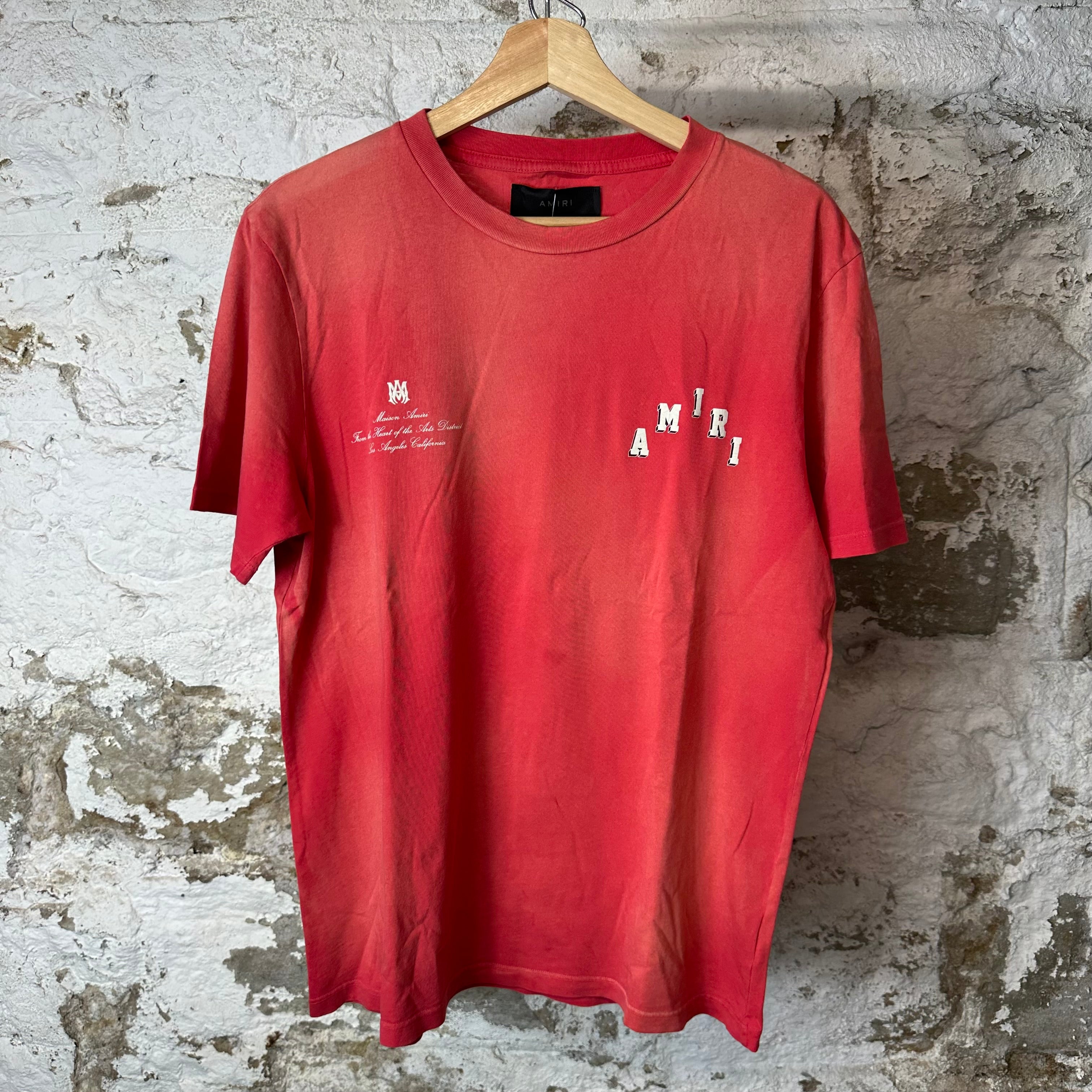 Amiri Cracked White Spell T-Shirt Red Sz S