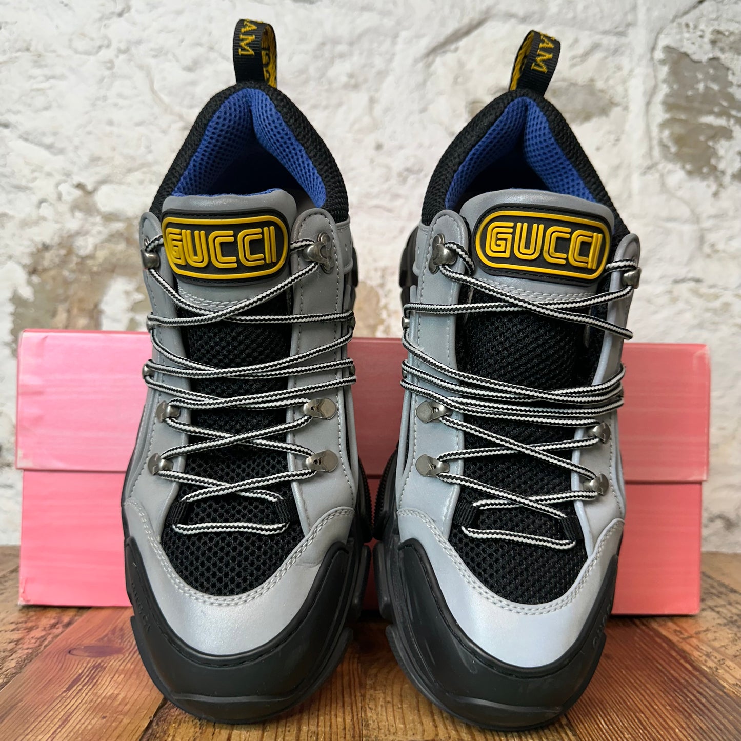 Gucci Flashtrek Grey Black Boot Sneaker Sz 9