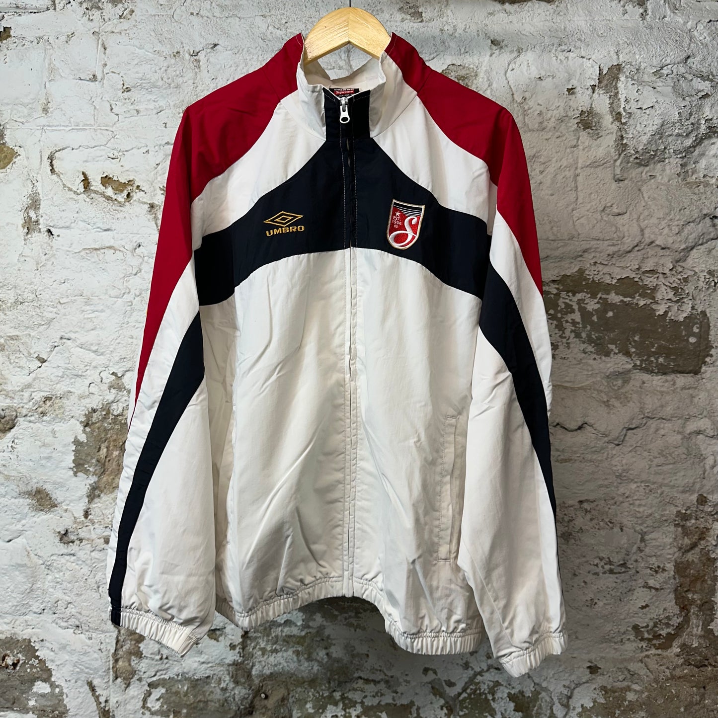 Supreme Umbro Black White Red Track Jacket Sz L