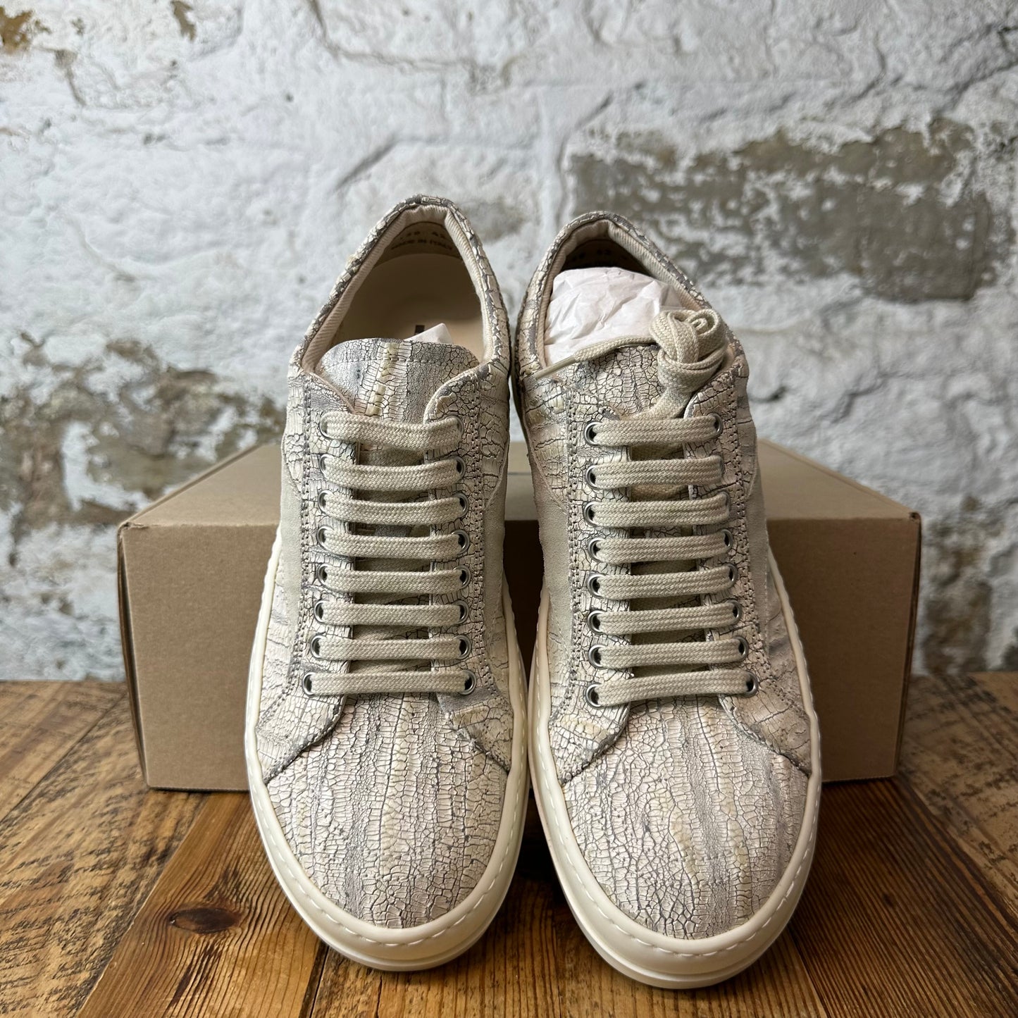 Rick Owens DRKSHDW Vintage Cracked Milk Sneaker DS