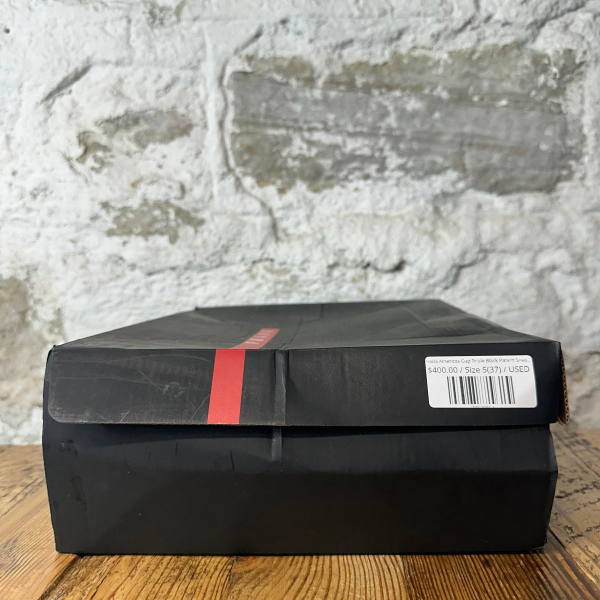 Prada Americas Cup Triple Black Patent Sneaker Sz 5 (37)
