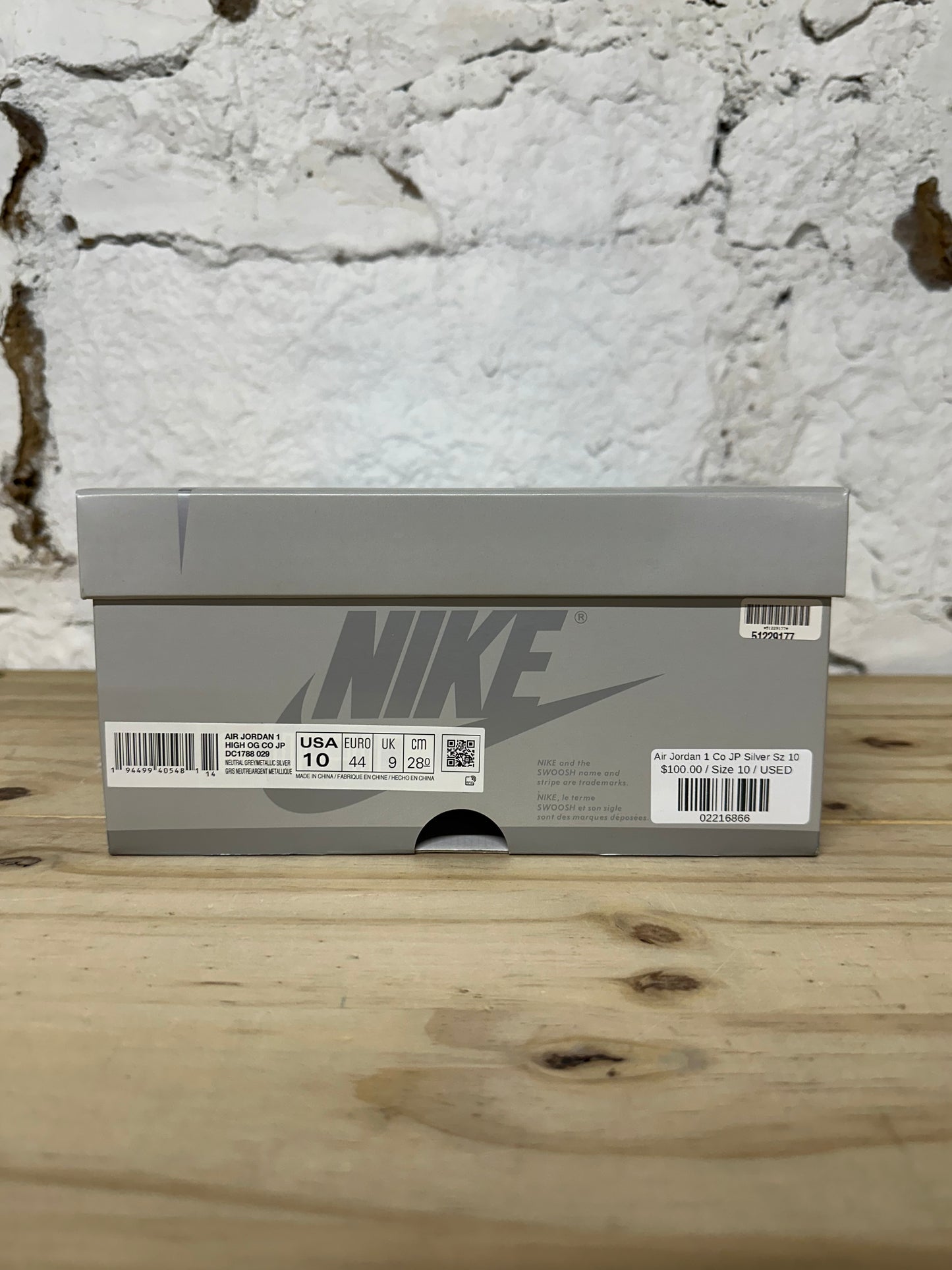 Air Jordan 1 High CO.JP Silver Sz 10