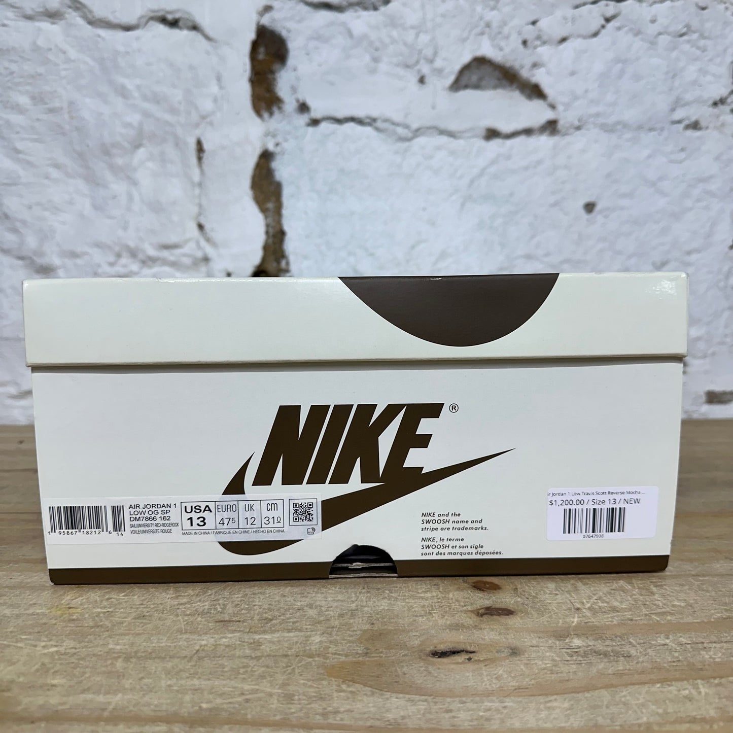 Air Jordan 1 Low Travis Scott Reverse Mocha Sz 13 DS