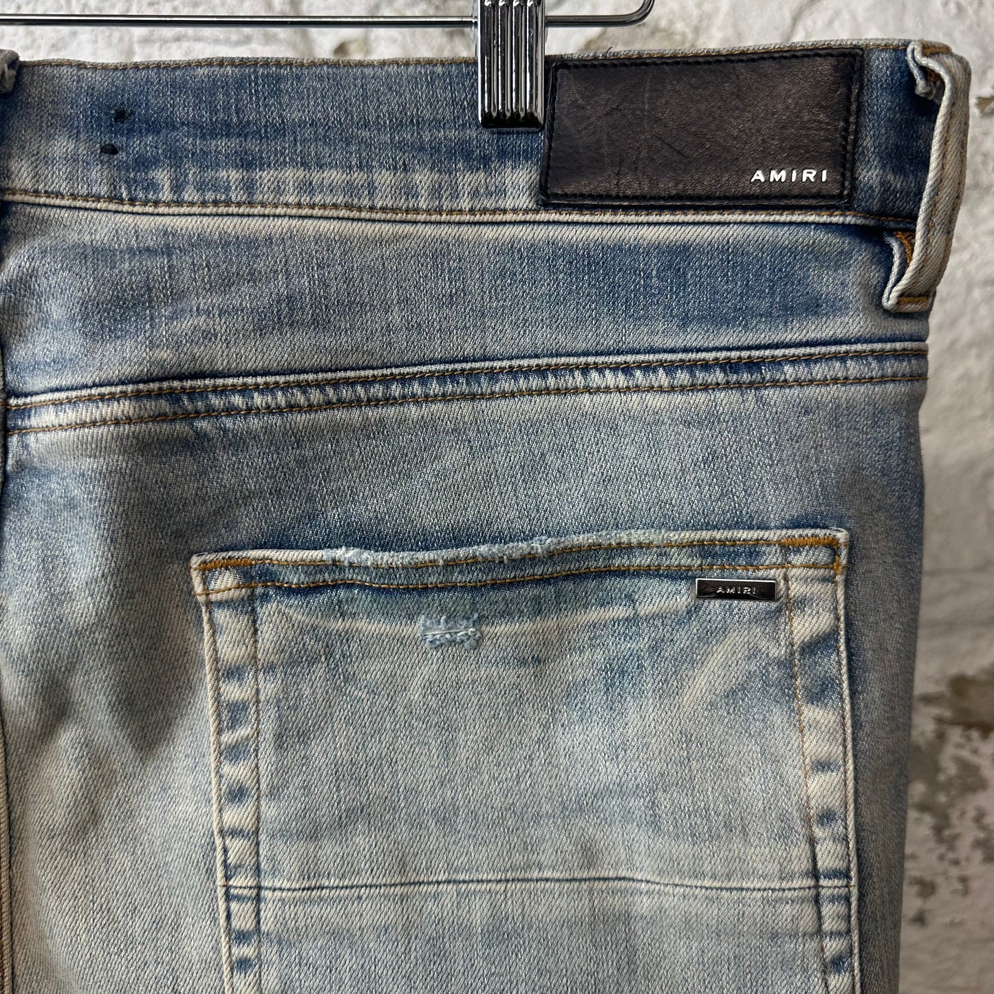 Amiri Multicolor Paisley Patch Blue Denim Jeans Sz 38