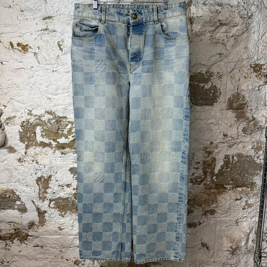 Louis Vuitton 3D Damier Denim Jeans Sz 34