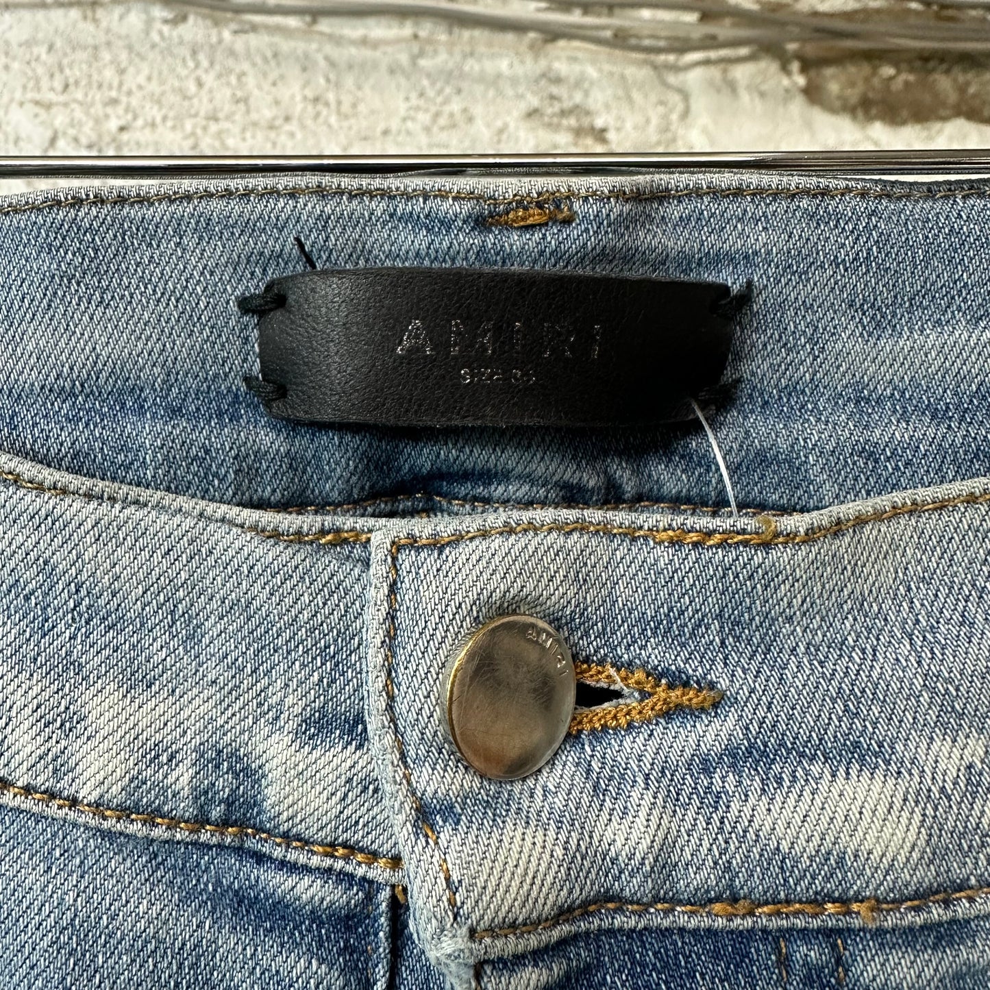 Amiri MX2 Brown Paisley Blue Denim Jeans Sz 36