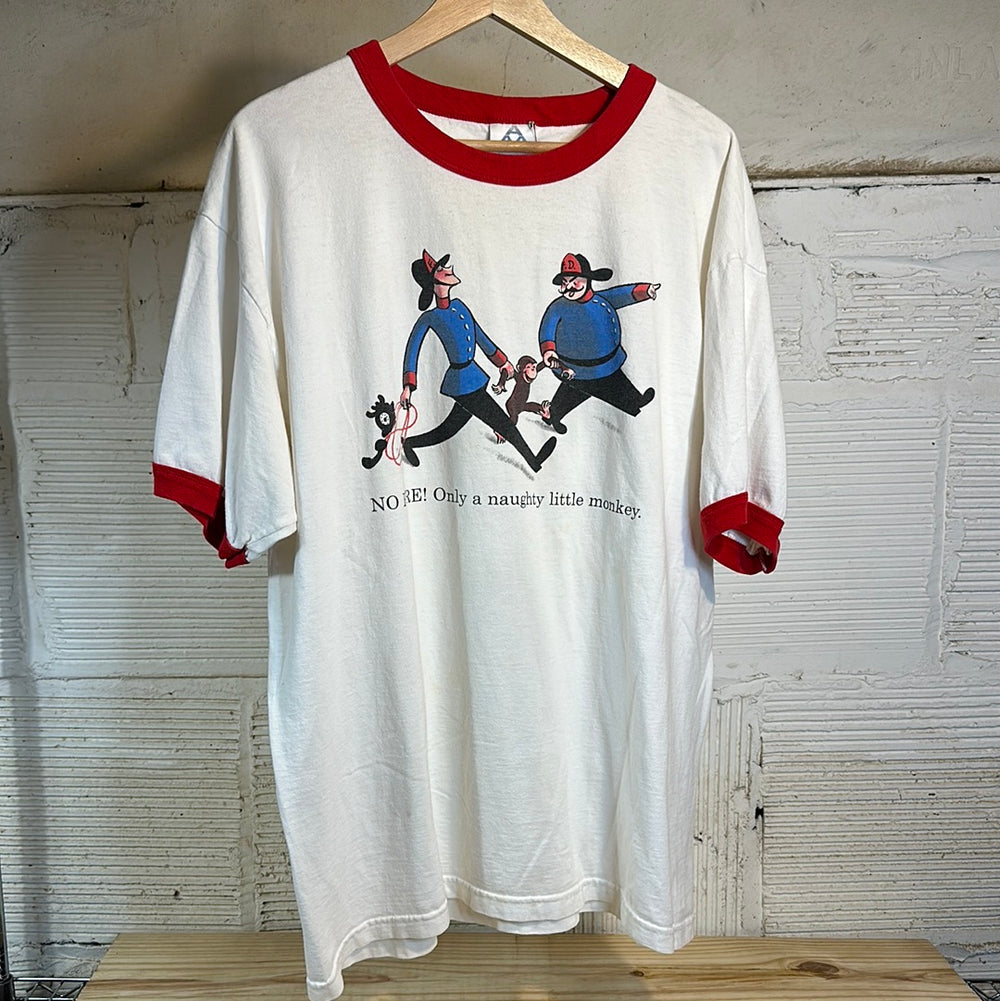 Curious George Ringer Tee Sz XL