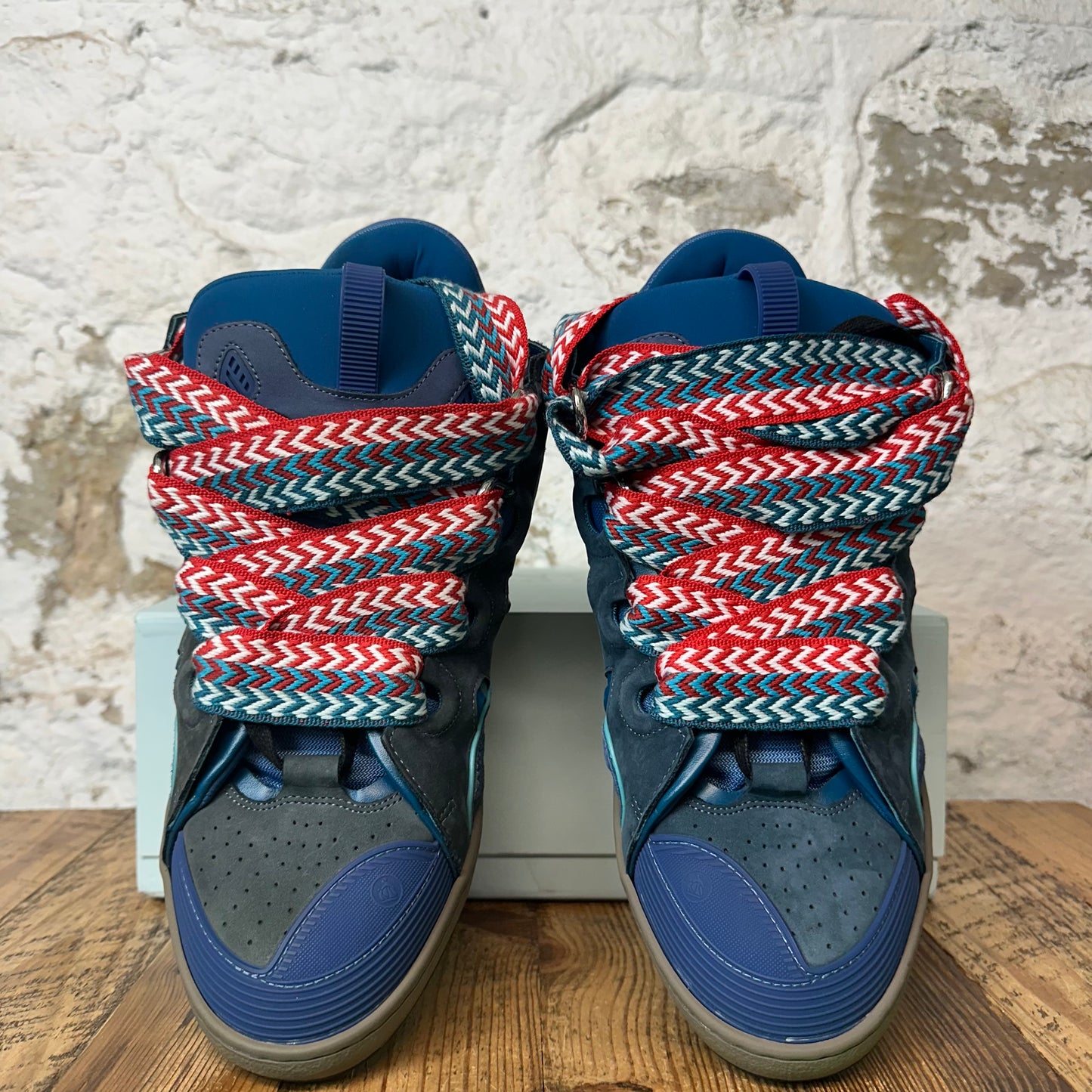 Lanvin Curb Multicolor Lace Navy Sneaker