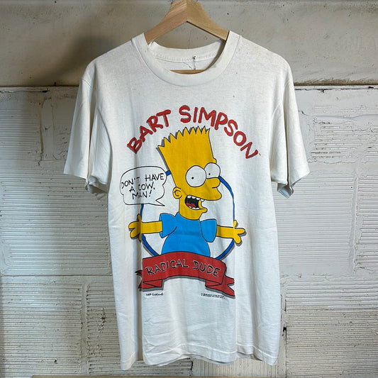 Bootleg Bart Simpson Radical Dude White Tee Sz XS