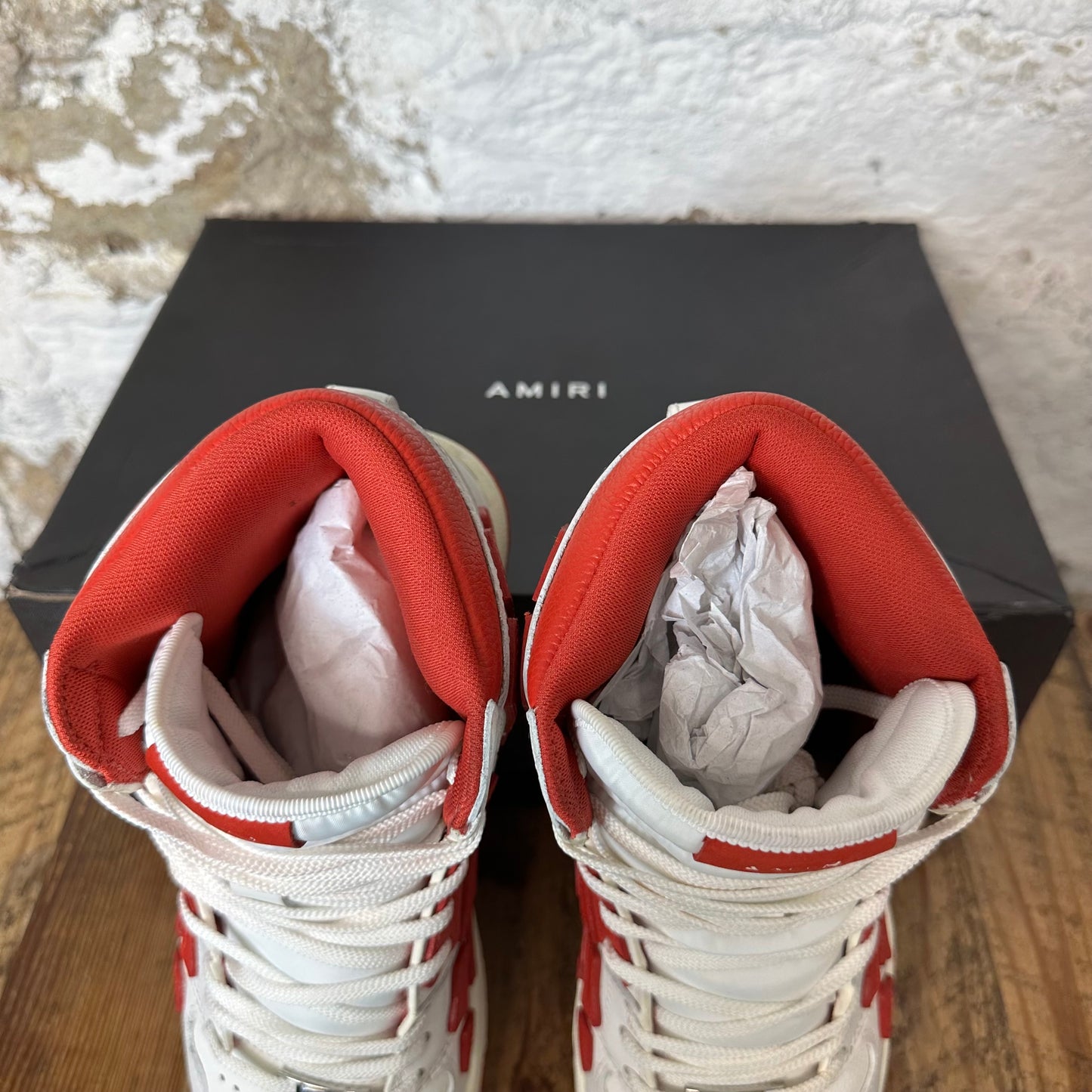 Amiri High Red Skeleton White Cream Sneaker Sz 11 (44)