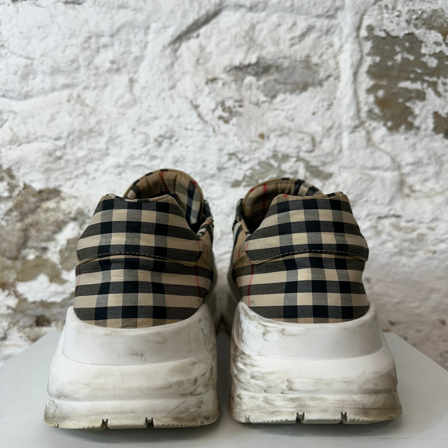 Burberry Arthur Brown Plaid Sneaker Sz 15 (48) No Box