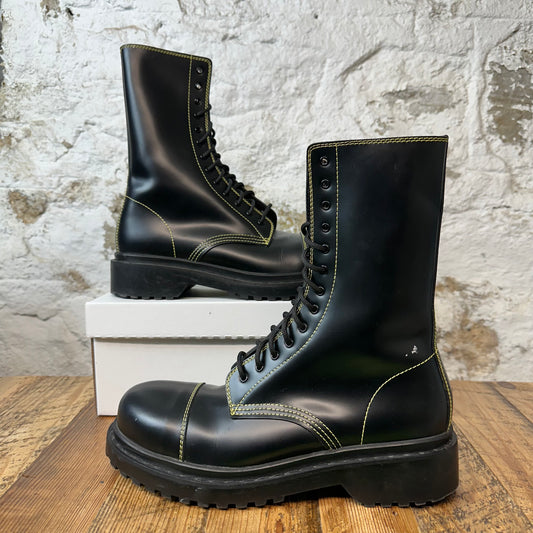 Balenciaga High Black Leather Amphibia Boot Sz 8 (41) No Box