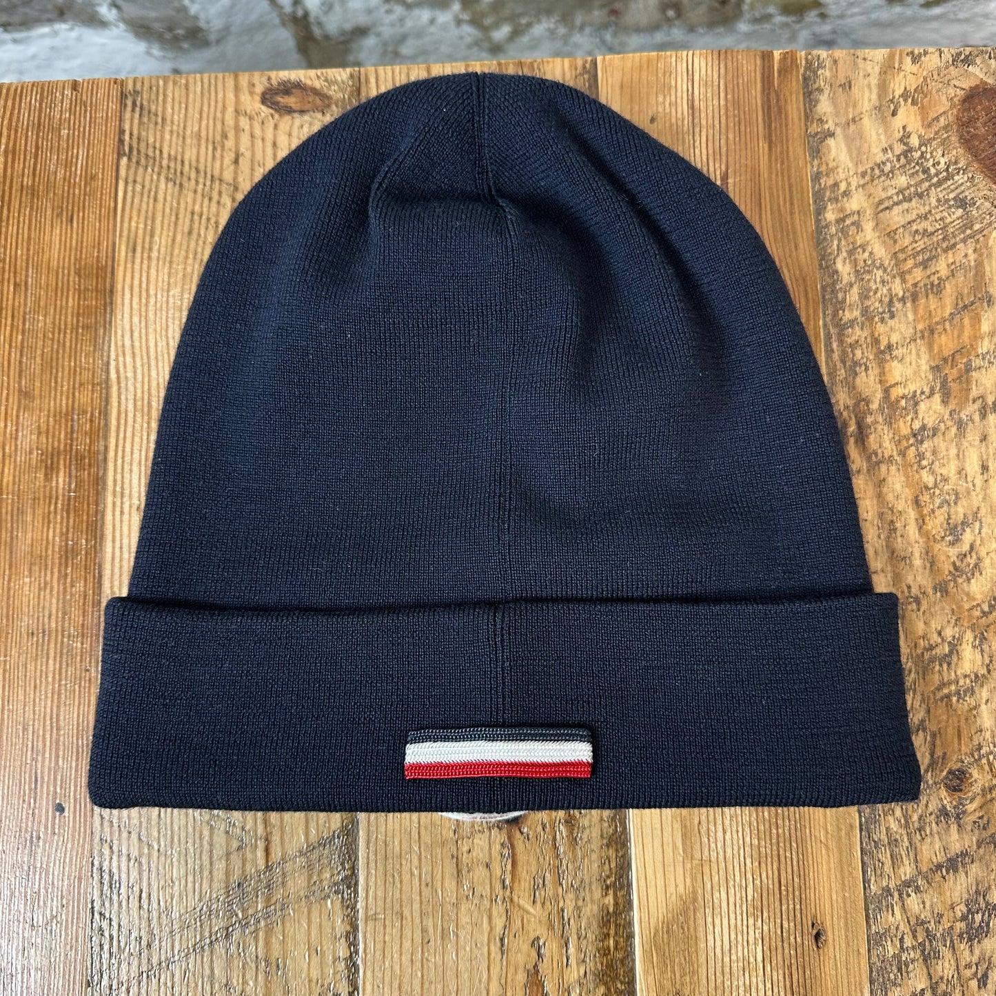 Moncler Big Logo Navy Beanie