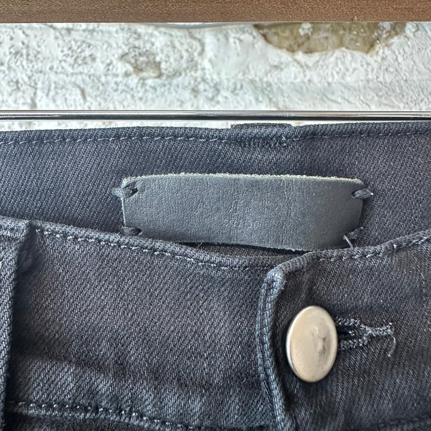 Amiri MX1 Brown Suede Black Denim Jeans Sz 30