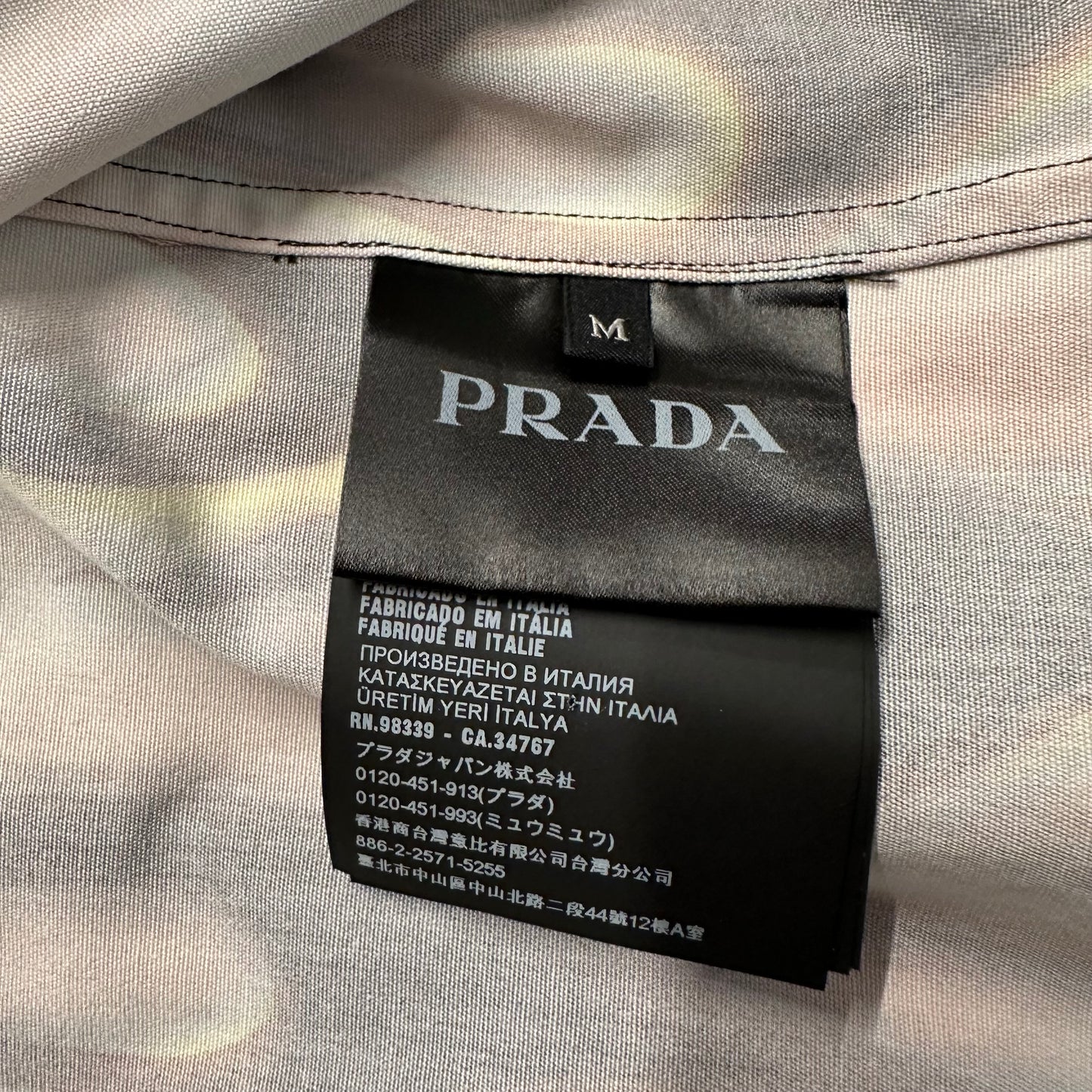 Prada Double Match Flames Button Up Shirt Sz M