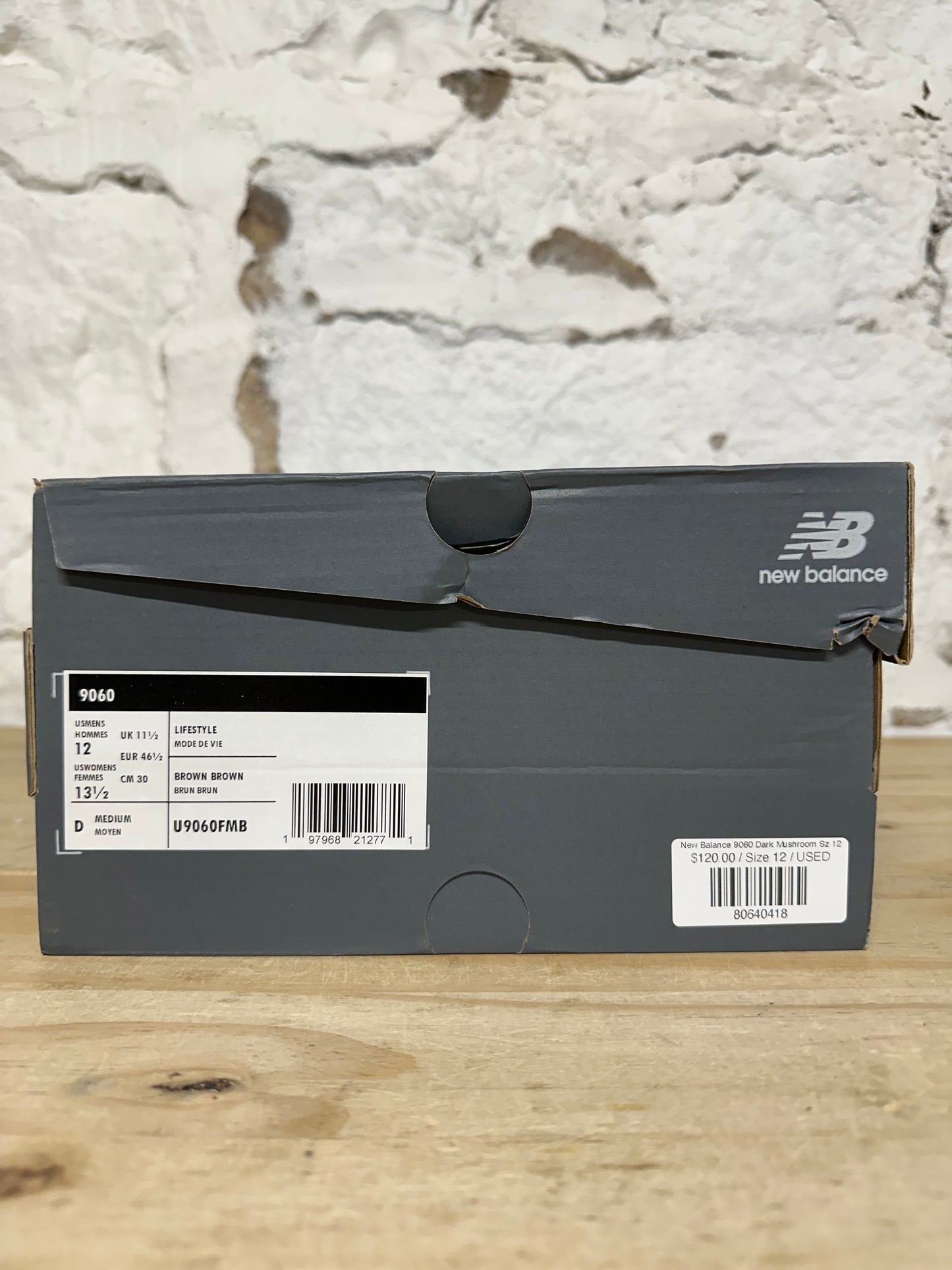 New Balance 9060 Dark Mushroom Sz 12