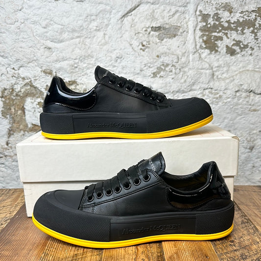 Alexander Mcqueen Nappa Joey Black Yellow Sz 11 (44)
