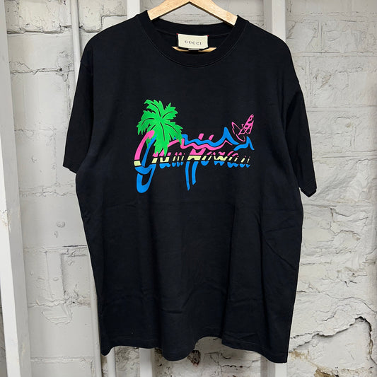 Gucci Hawaii T-Shirt Black Sz M