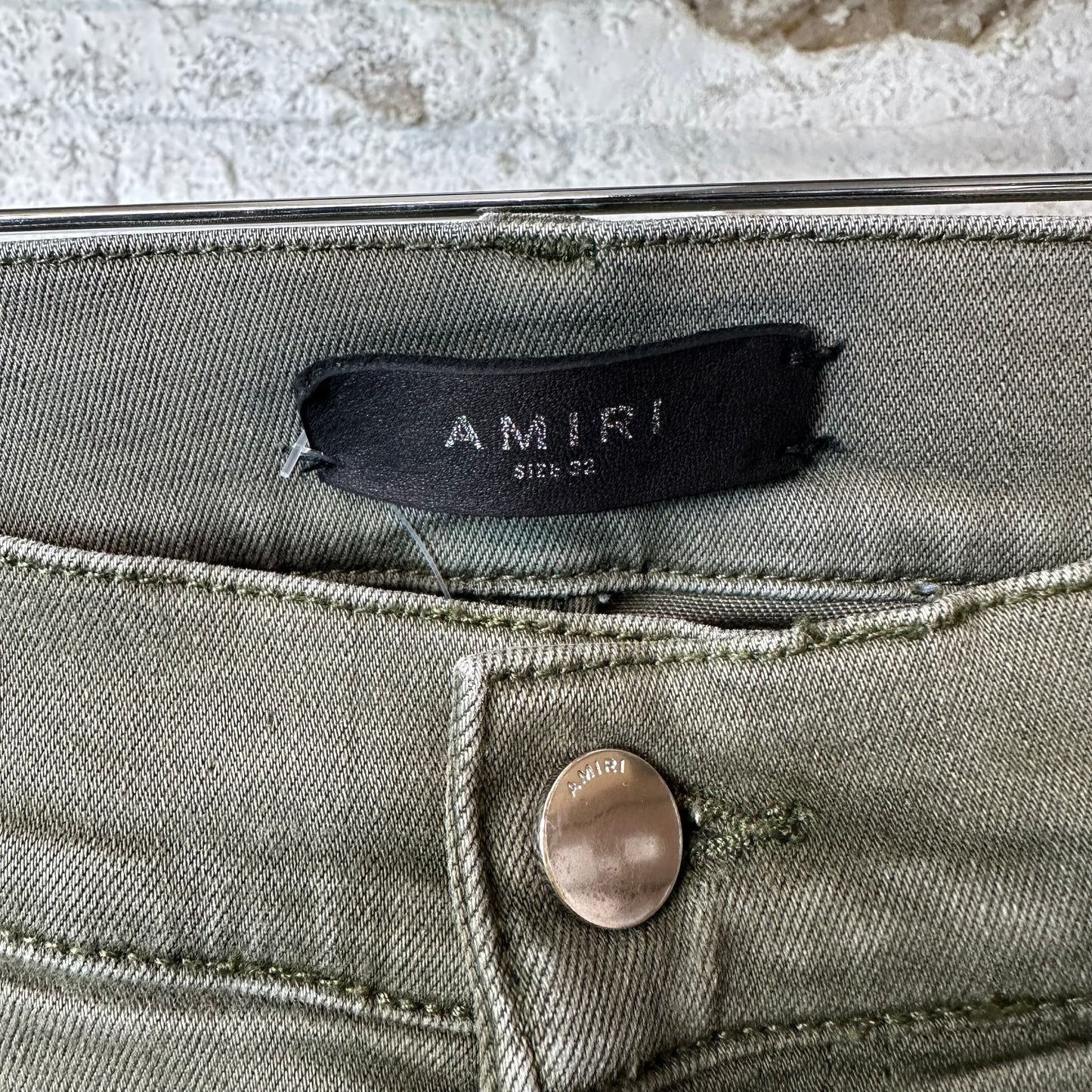 Amiri MX1 Orange Paisley Green Denim Jeans Sz 32