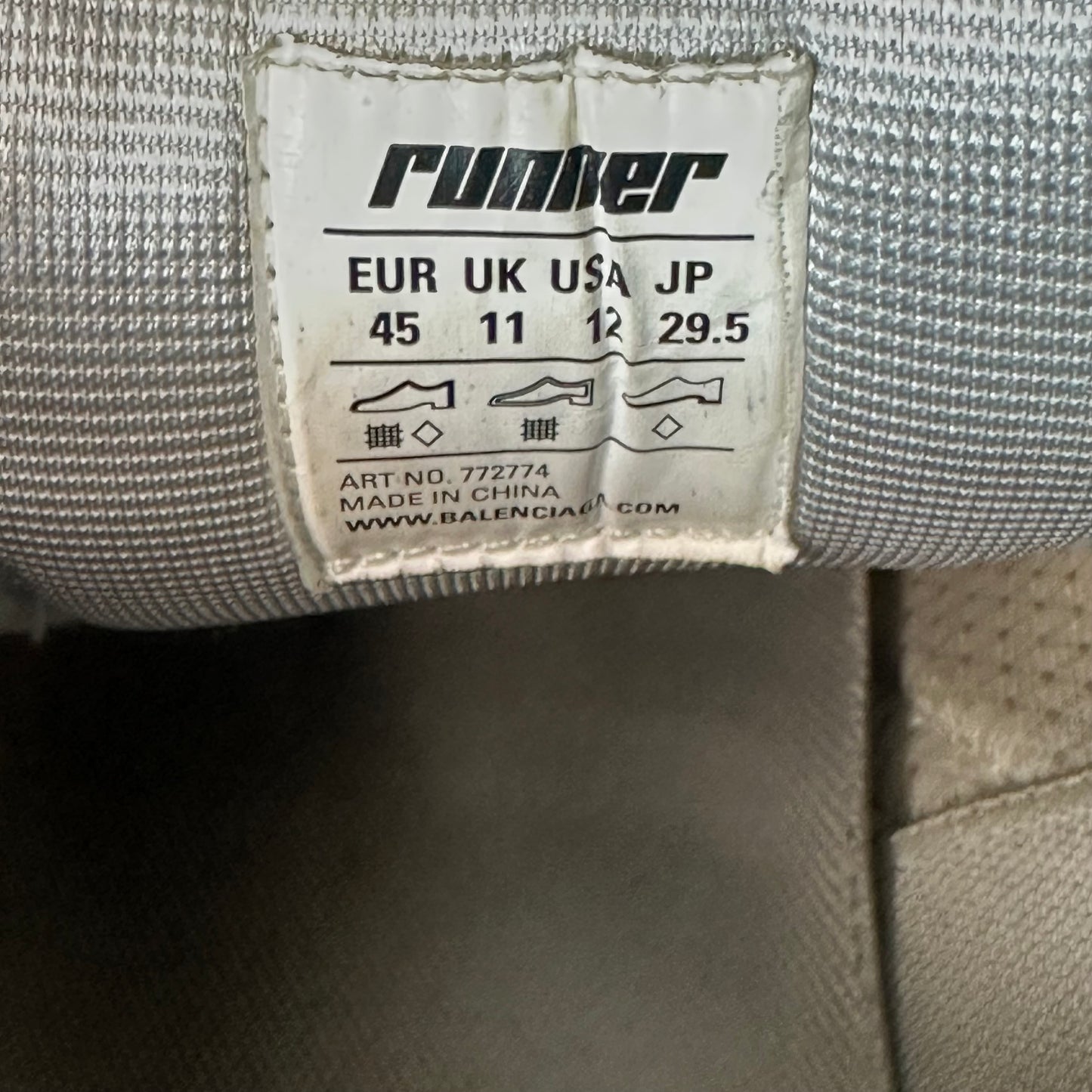 Balenciaga Runner Multicolor Grey Sneaker Sz 12 (45)