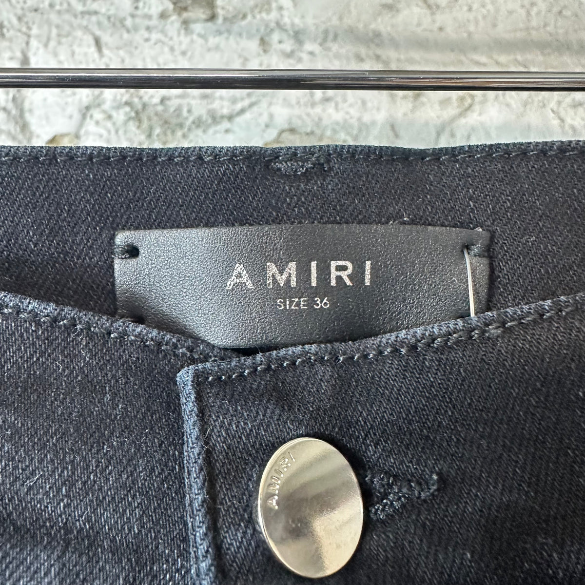 Amiri Distressed Faded Black Denim Jeans Sz 36