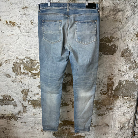 Amiri MX1 Cracked Orange Blue Denim Jeans Sz 38