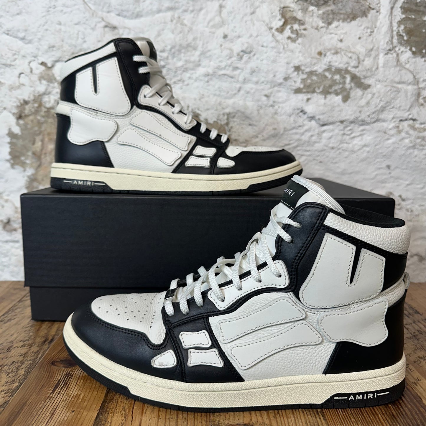Amiri High White Skeleton Black White Sneaker Sz 11 (44)