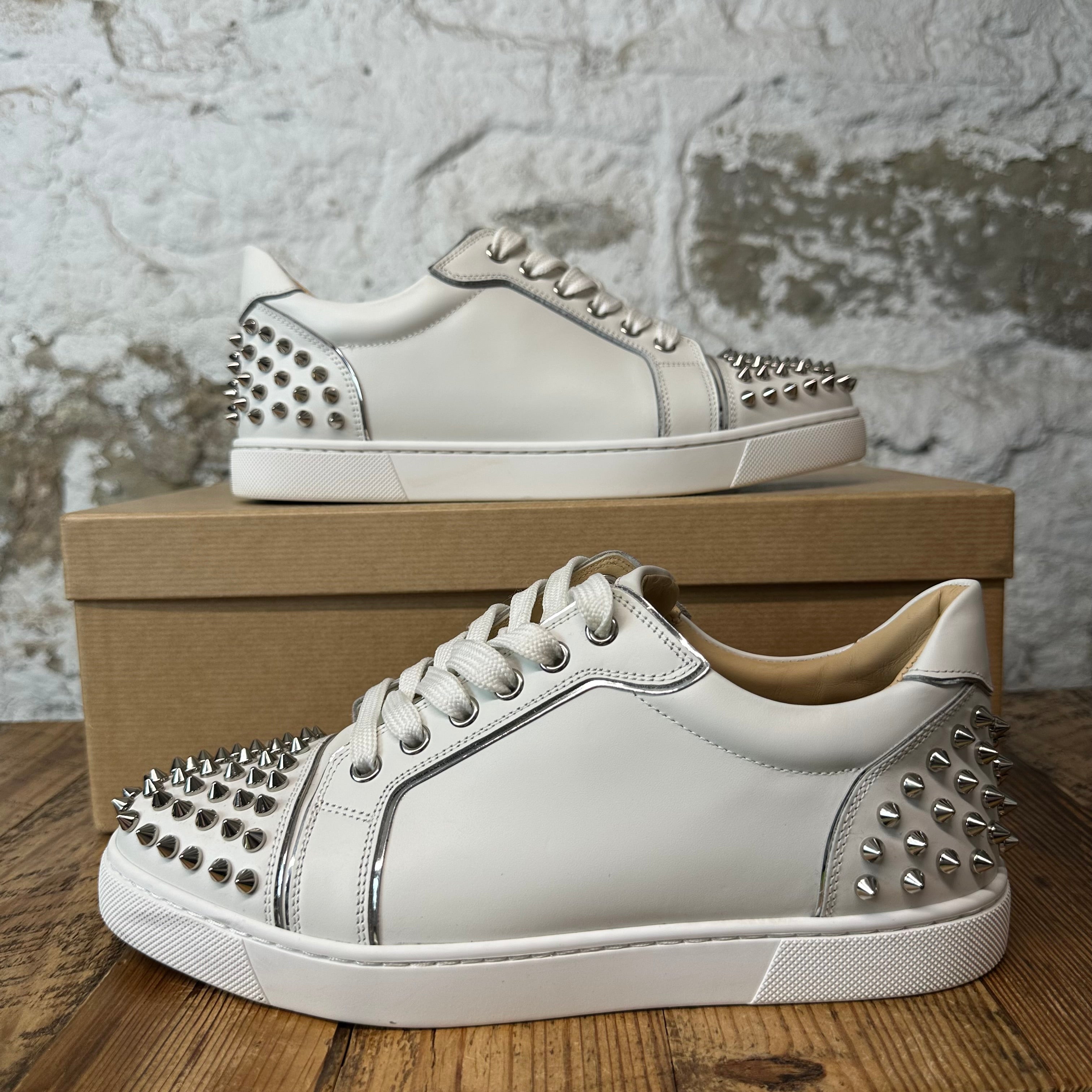 Christian Louboutin Triple White Spike Sneaker Sz 6.5 (39.5)