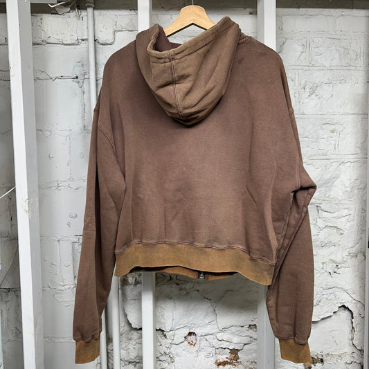 Vale Garden Brown Zip Up Hoodie Sz M