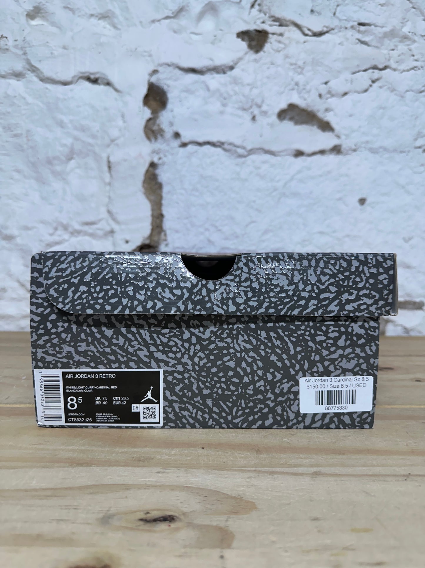 Air Jordan 3 Cardinal Sz 8.5