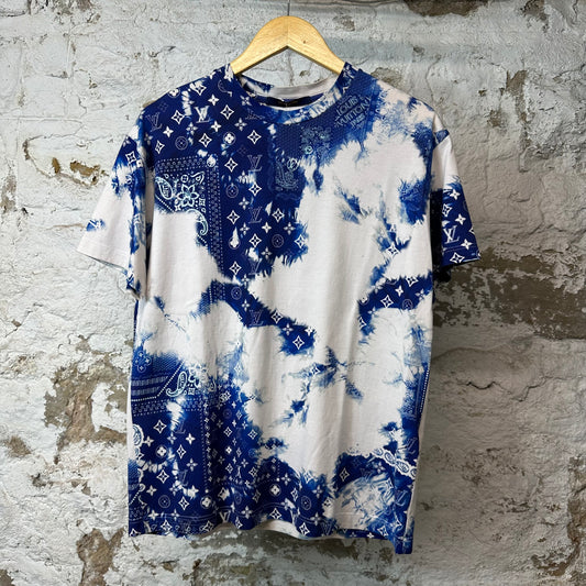 Louis Vuitton Blue Paisley Bleached T-shirt Sz M