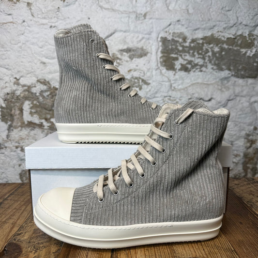 Rick Owens High Grey Corduroy Milk Sneaker Sz 10 (43)