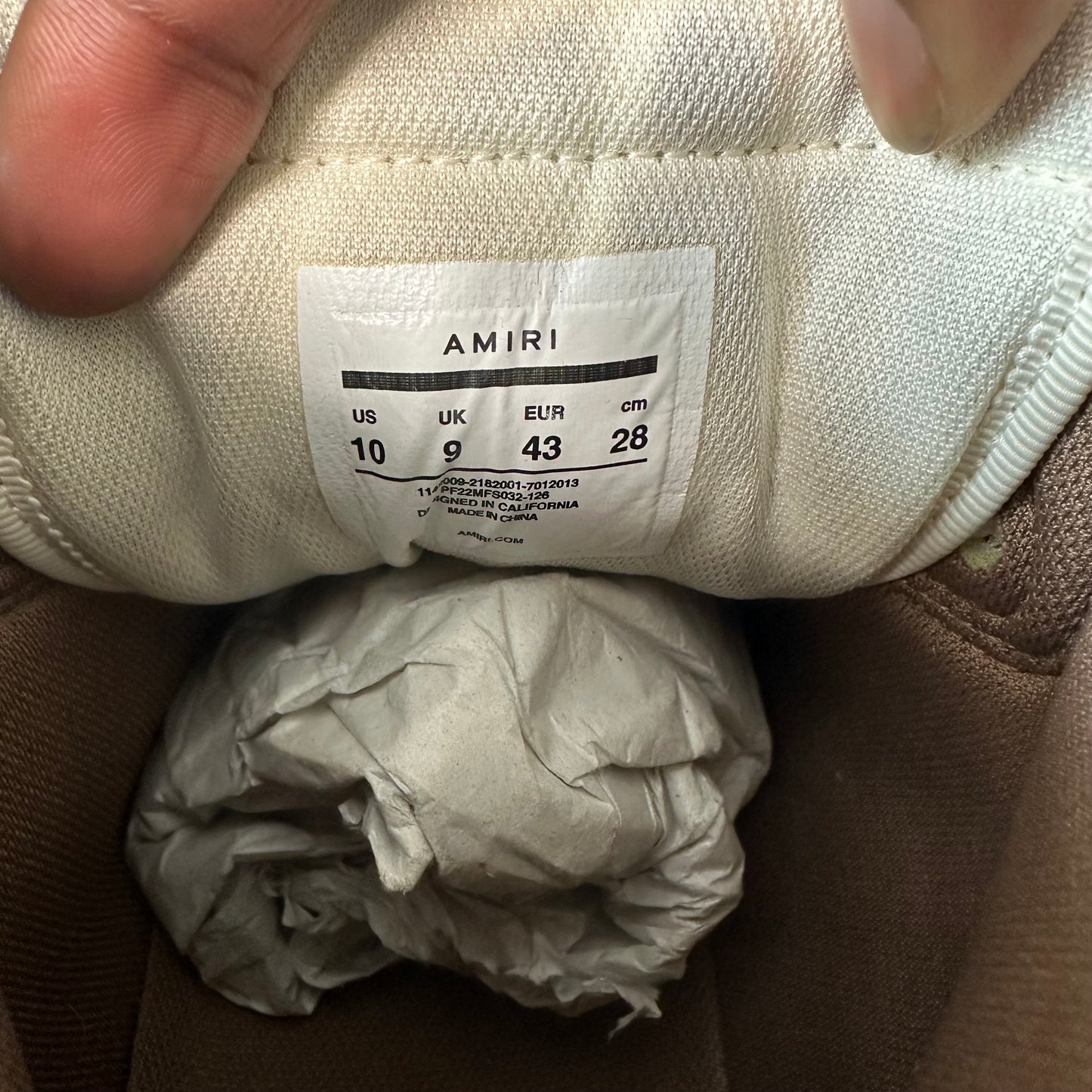 Amiri High Brown Paisley Skeleton White Sneaker Sz 10 (43)