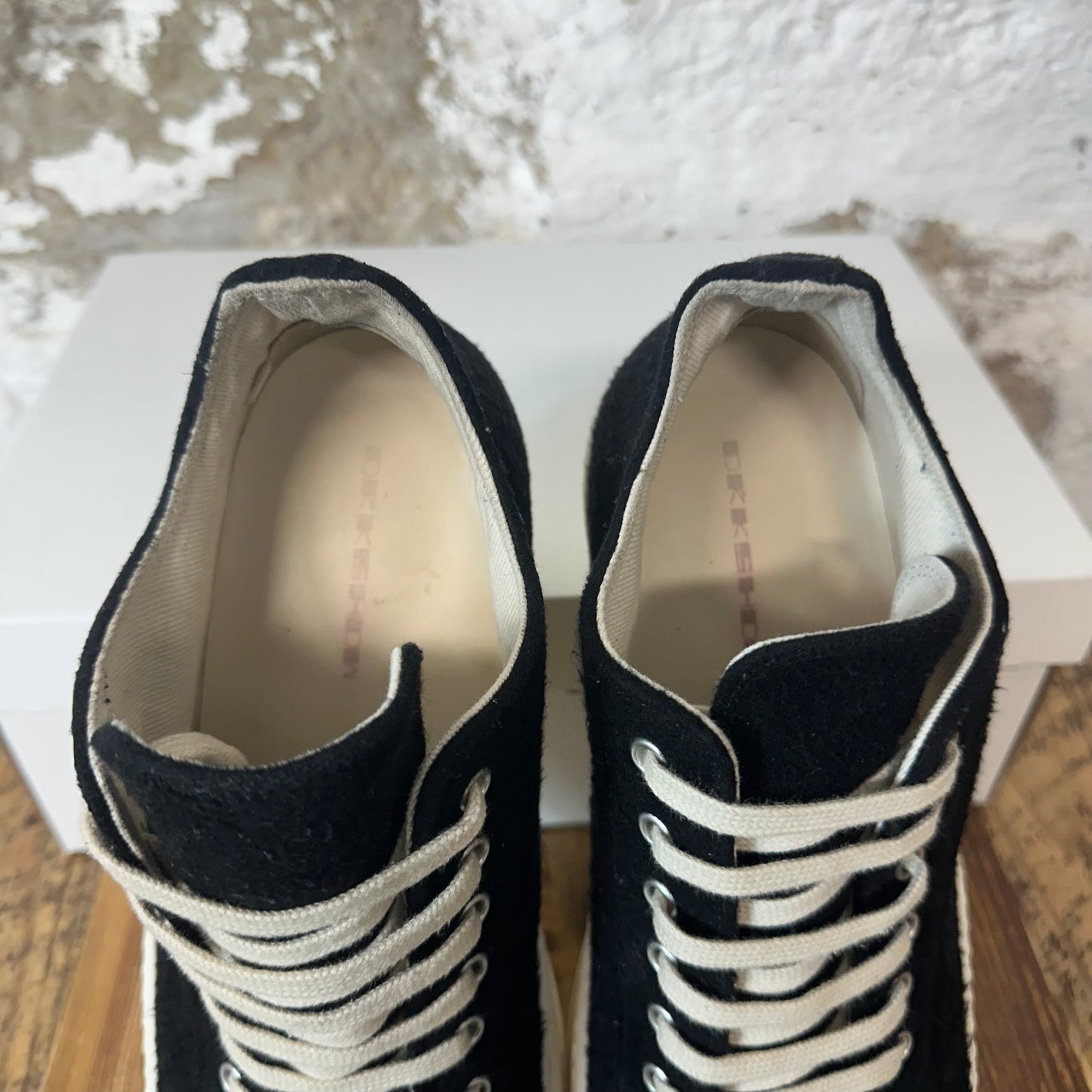 Rick Owens Black Felt Milk Sneaker Sz 8.5 (41.5)