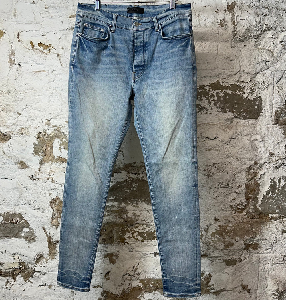 Amiri Plain Blue Denim Jeans Sz 34