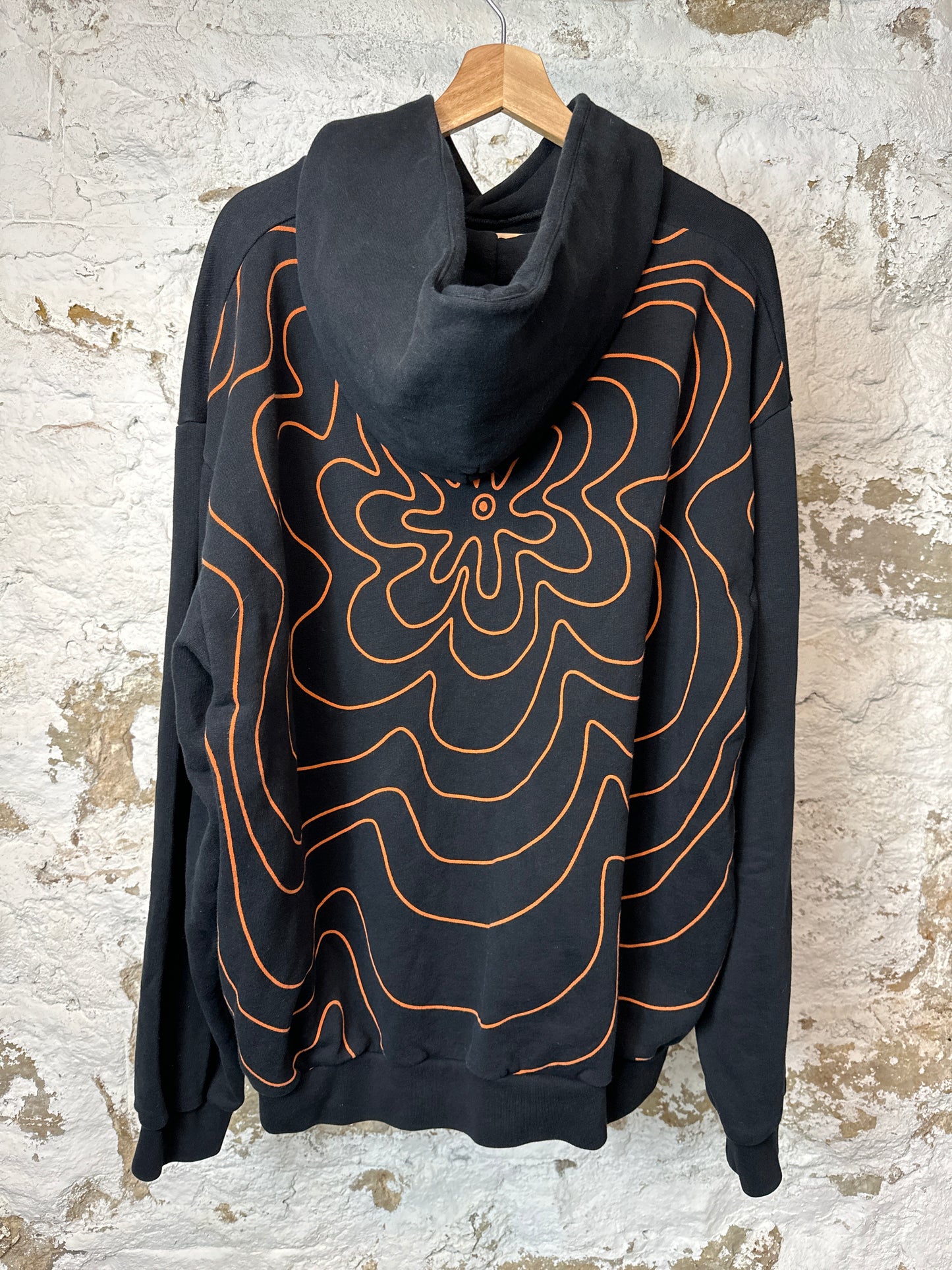 Marni Black Small Orange Logo Hoodie Sz L