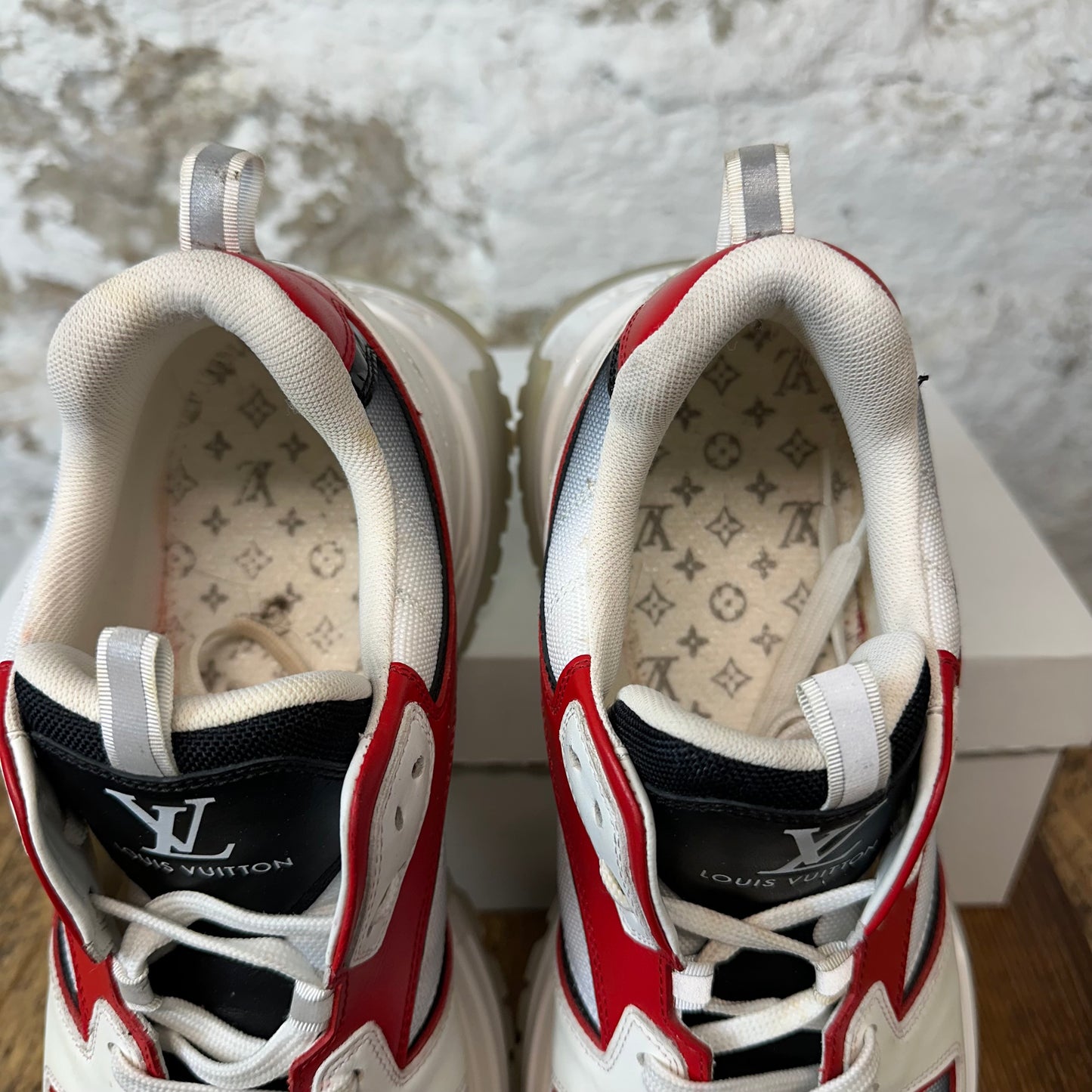 Louis Vuitton Red Black White Pulse Sneaker Sz 10 (8.5LV) No Box