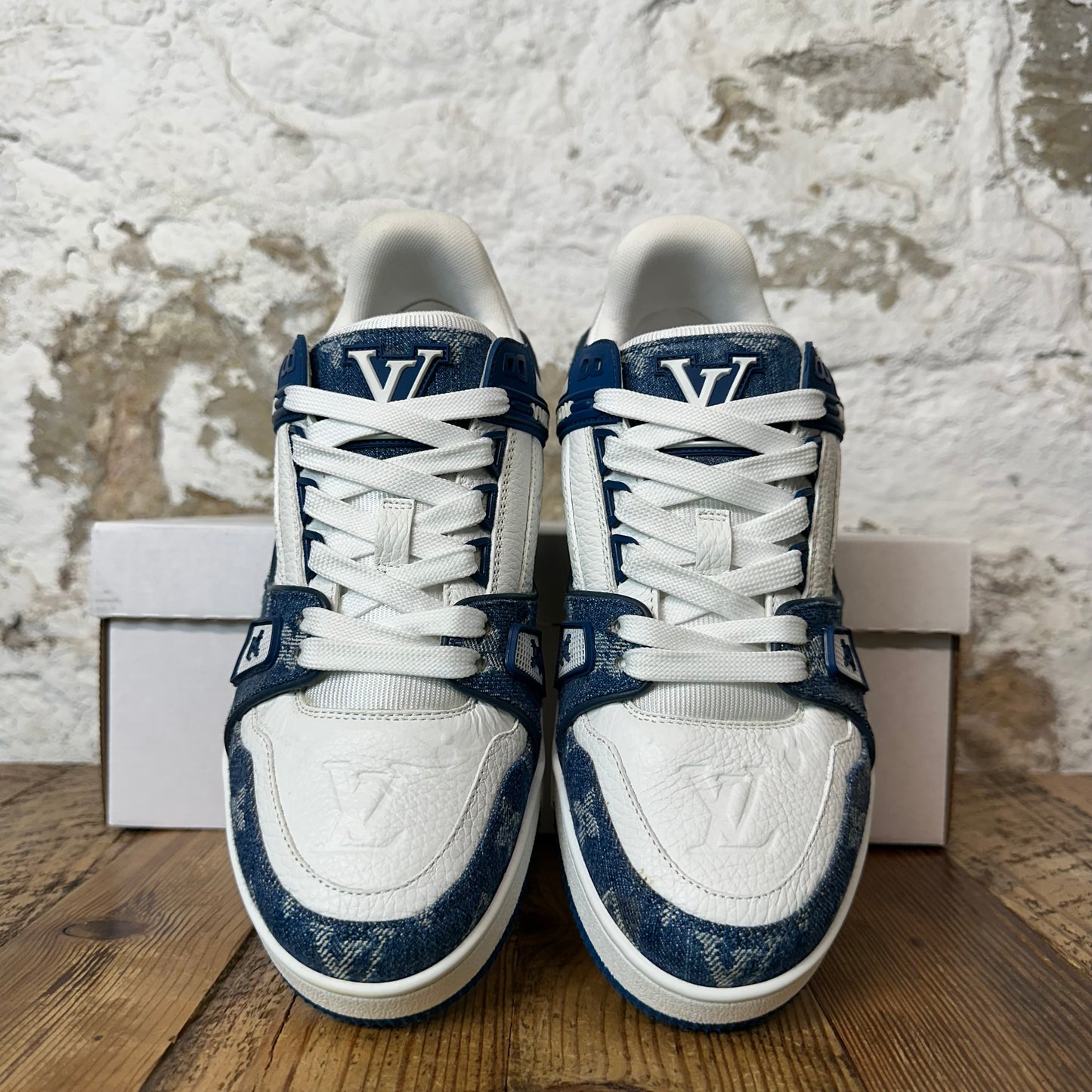 Louis Vuitton Blue Denim White Trainer Sneaker Sz 5.5 (4LV)