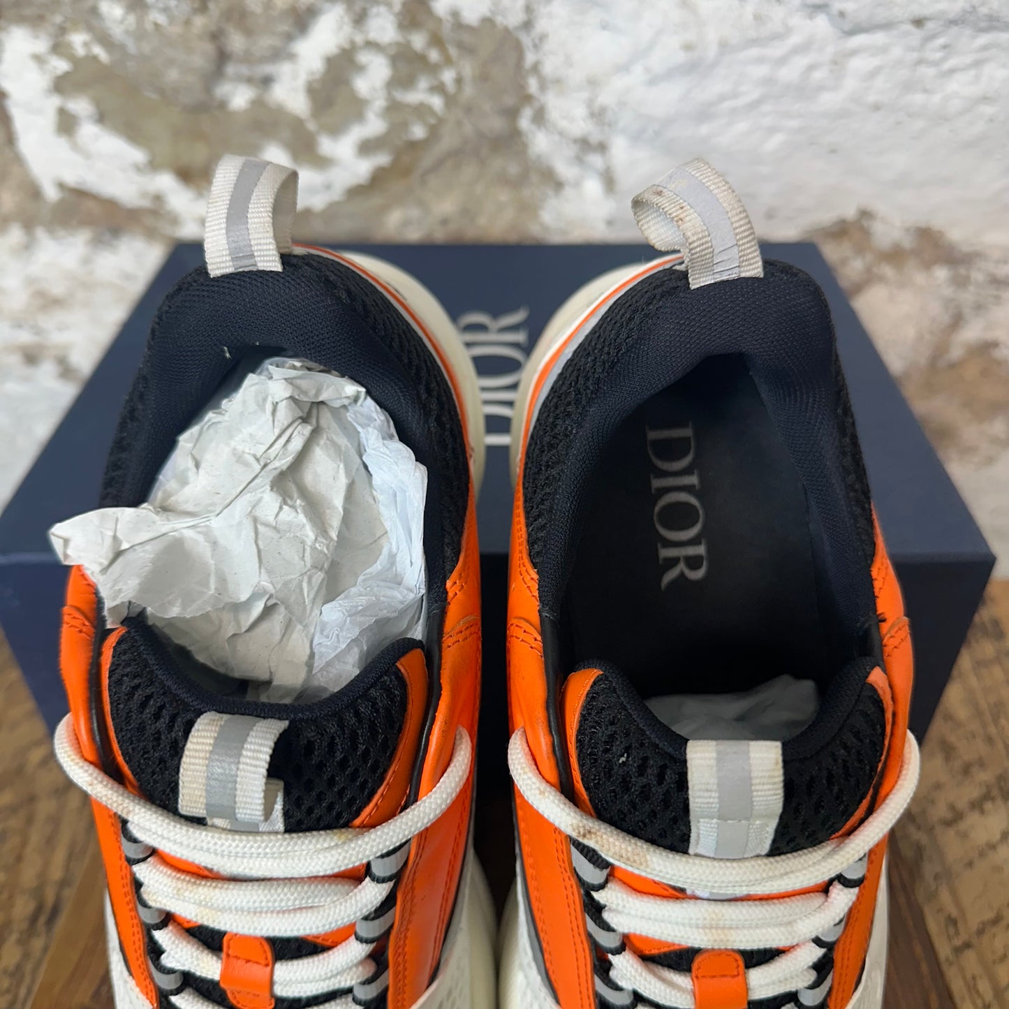 Dior B22 Orange White Black Sneaker Sz 11 (44)