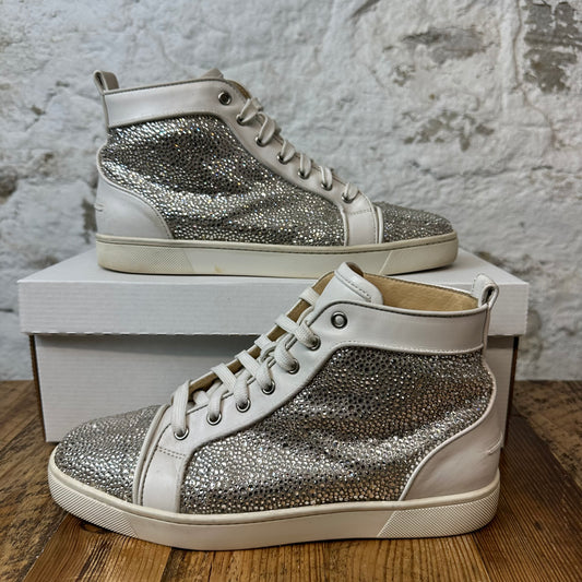 Christian Louboutin White Sparkle High Sneaker Sz 8 (41) No Box